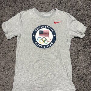 Nike Team USA Olympics Shirt US White Gray Olympic CN1472-051 Men's S Small